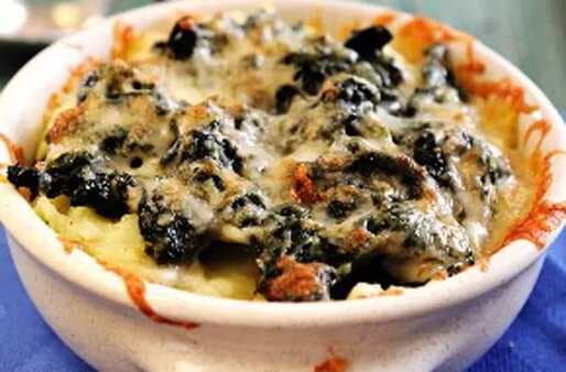 Potato, Spinach And Cheese Bake