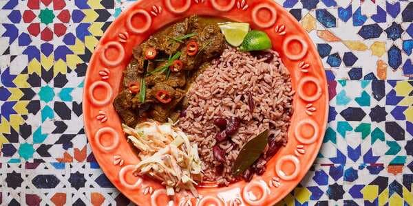 Curry Goat With Rice And Peas