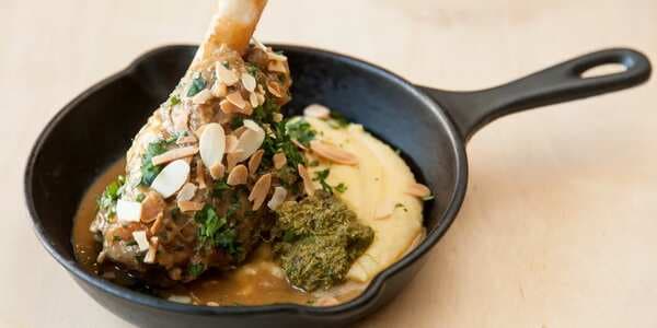 Lamb Shank With Polenta And Lime Pesto