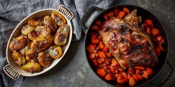 Slow Cooked Lamb Shoulder With Rosemary Carrots