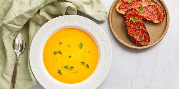 Chilled Melon Soup With 'Nduja Toast