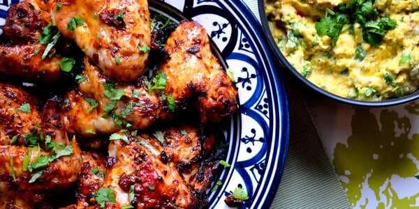 Mexican Chipotle Wings With Creamed Corn