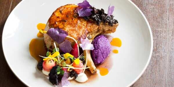 Peruvian Pork Chop With Red Cabbage And Prunes