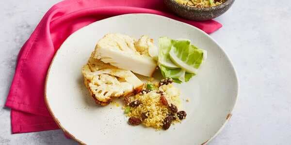 Spiced Whole Cauliflower With Couscous