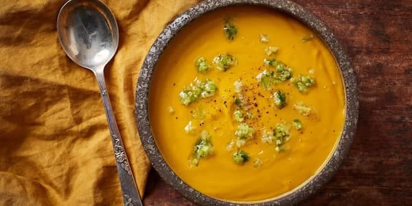 Sweet Potato Soup With Ginger And Spring Onion