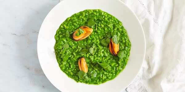 Watercress And Mussel Risotto
