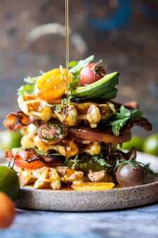 Cheddar Cornbread Waffle Blt With Chipotle Butter.