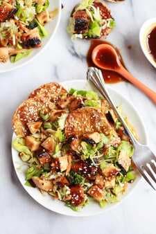 Chopped Asian Bbq Chicken Salad With Homemade Honey-Sesame Crackers