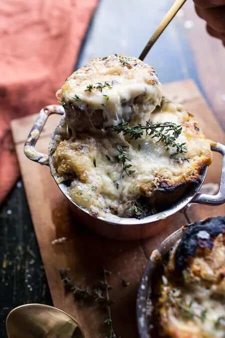 Crockpot French Onion Soup With Cheesy French Toast.
