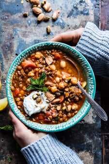Crockpot Moroccan Lentil And Chickpea Soup.