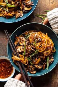 30 Minute Saucy Ginger Sesame Noodles With Caramelized Mushrooms