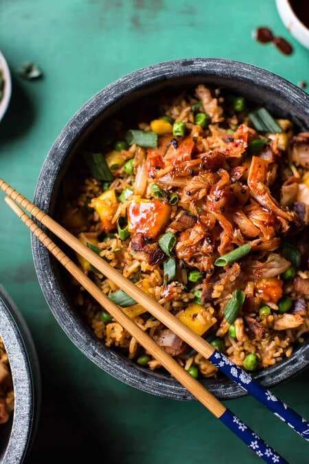 Kimchi Chicken And Bacon Fried Rice.