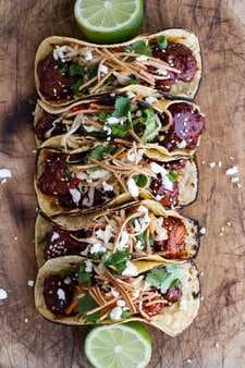 Korean Fried Chicken Tacos With Sweet Slaw
