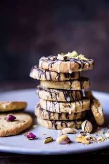 Pistachio Butter Cookies With Chocolate Tres Leches Drizzle