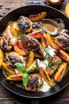 Rosemary Peach Chicken In White Wine Pan Sauce