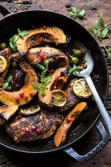 Skillet Roasted Moroccan Chicken And Olive Tagine