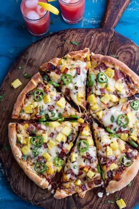 The Tj Hooker Pizza (Chipotle Bbq And Sweet Chili Pineapple + Jalapeño Pizza With Bacon)!
