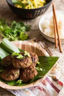 Asian Beef Patties With Sticky Rice