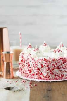 Boozy Chocolate Peppermint Cake With White Chocolate Frosting