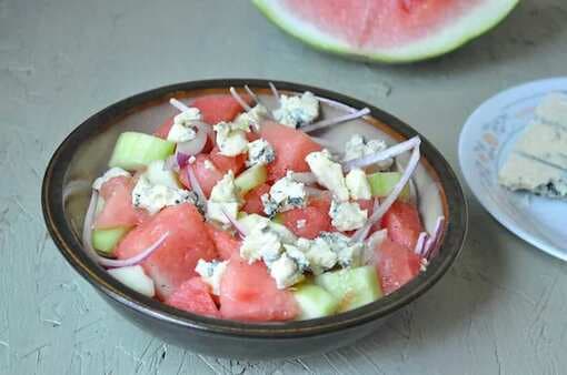 Castello Summer Of Blue Watermelon Cucumber Salad With Blue Cheese Paratha