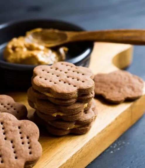 Gluten Free Chocolate Crackers With Peanut Butter Filling