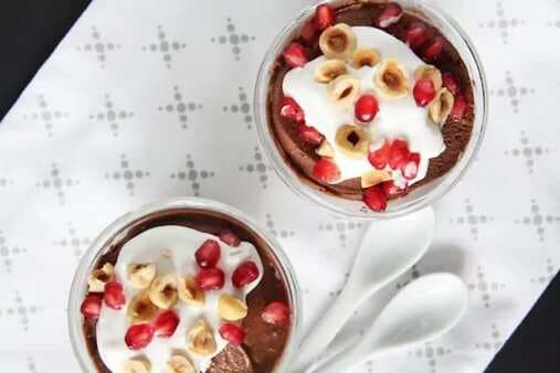 Chocolate Mousse With Hazelnuts And Pomegranate