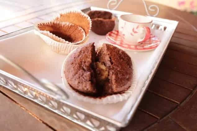 Cocoa Cakes With Soft Banana Centers