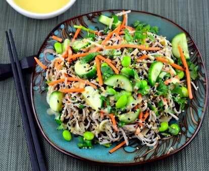 Cold Soba Noodles With White Miso Dressing