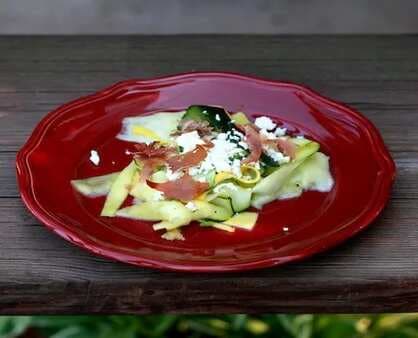 Cooking Magazines:Shaved Summer Squash Salad With Prosciutto Crisps