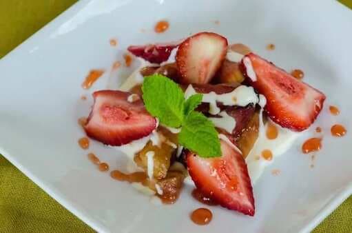 Crema Di Mascarpone With Rhubarb And Strawberries