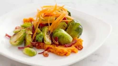 David Changs Brussels Sprouts With Kimchi Puree And Bacon