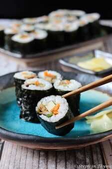 Feed Your Creativity Teriyaki Tempeh And Wild Garlic Havarti Sushi Roll