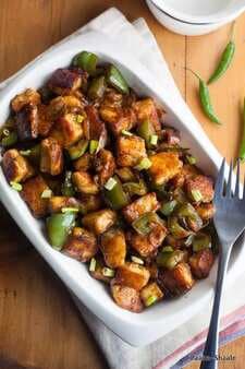 Fried Paneer With Green Chilies