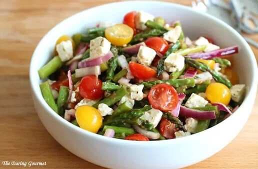 Greek-Style Grilled Asparagus Salad With Tomatoes And Feta