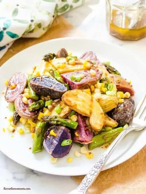 Grilled Potato And Vegetable Salad With Mustard Vinaigrette