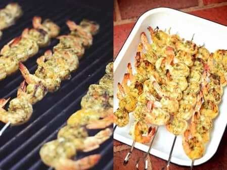 Grilled Shrimp With Cilantro Mint Chutney