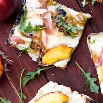 Grilled Summer Peach And Prosciutto Pizza