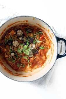 Heirloom Tomato And Herb Eggplant Spaghetti