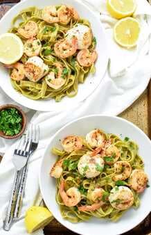 Italian Holiday Table:Shrimp And Scallop Spinach Tagliatelle And Mascarpone Pear Cakes