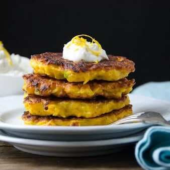 Lemon Goat Cheese And Butternut Fritters