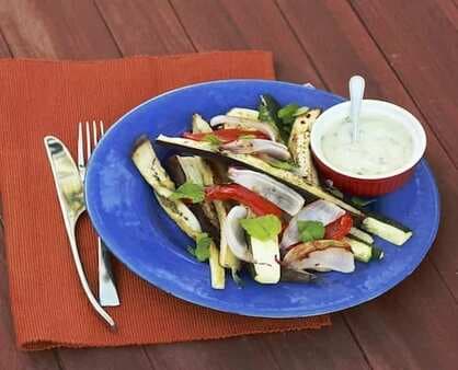 Cooking Magazines:Mediterranean Vegetable Salad With Mint Yogurt Dressing