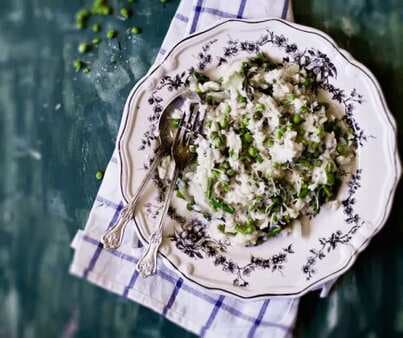 Peas And Asparagus Risotto