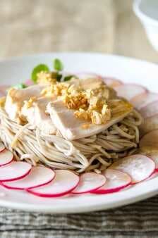 Poached Chicken And Soba Noodle Salad With Soy Dressing