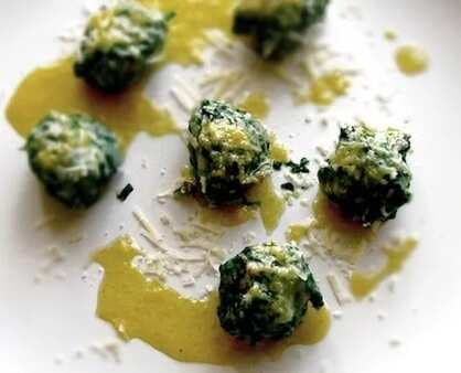 Spinach And Ricotta Gnocchi With Parma Ham