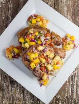 Tender Pork Chops With Mango-Pineapple Salsa