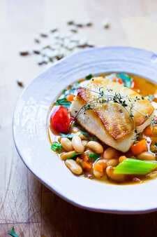 Tuscan-Style Bean Stew With Sea Bass