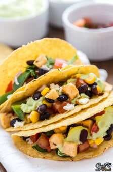Vegetarian Tacos With Black Beans And Paneer