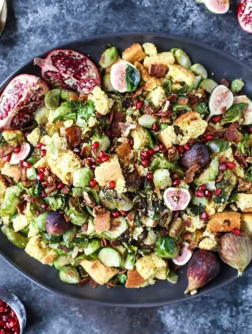 Brussels Sprouts, Bacon And Cornbread Panzanella Salad