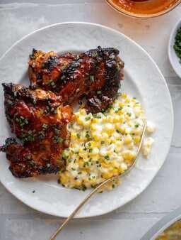 Chipotle Beer BBQ Chicken With Creamed Corn