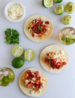 Chipotle Lime Shrimp Tacos With Strawberry Salsa